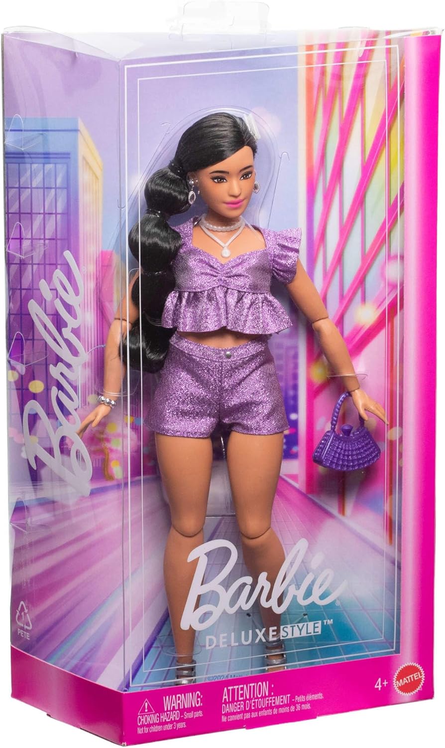 Barbie Deluxe Style n° 8, short violet et tresse noire – Image 7