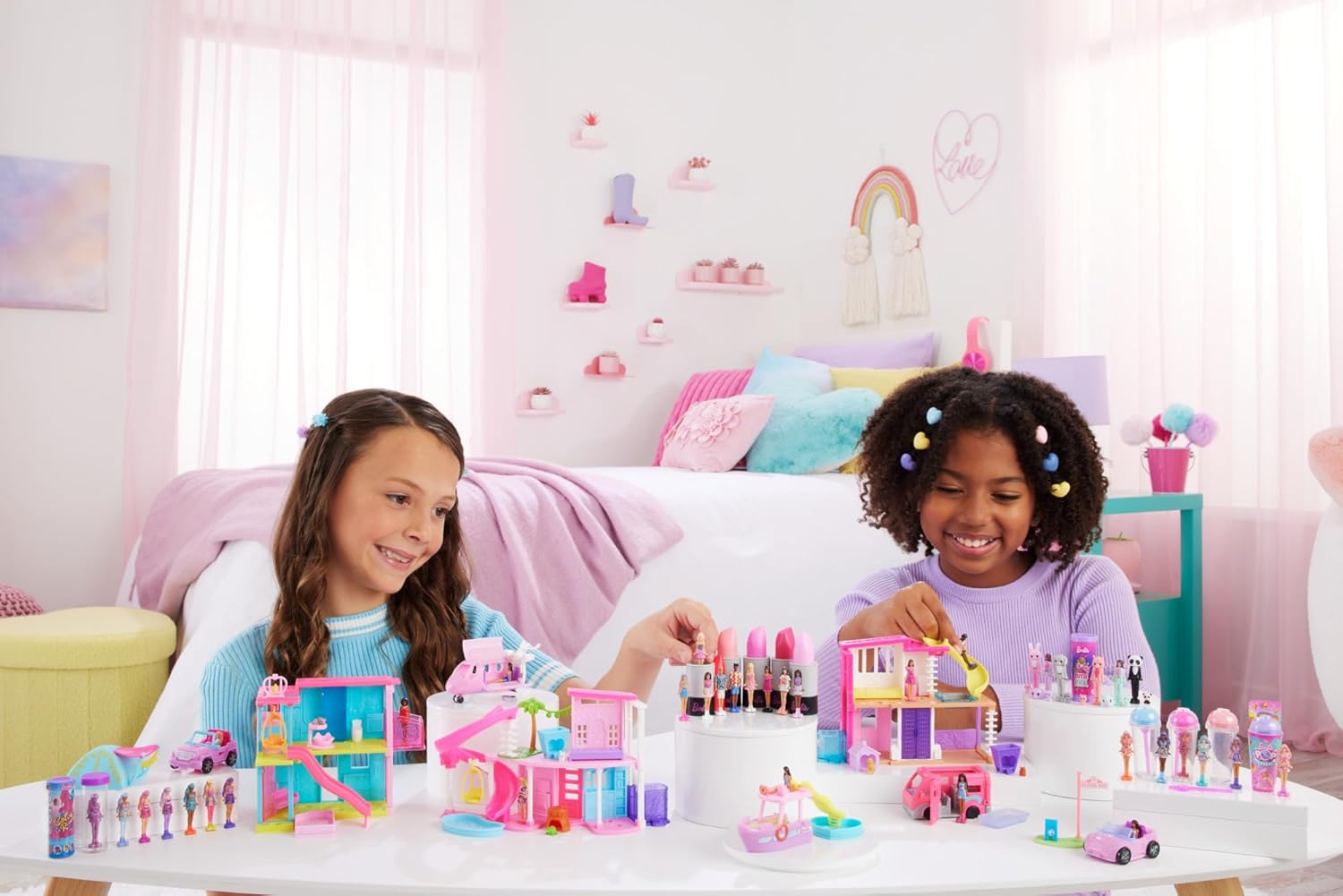 Mini BarbieLand Barbie : décapotable rose et poupée 3,8 cm – Image 7