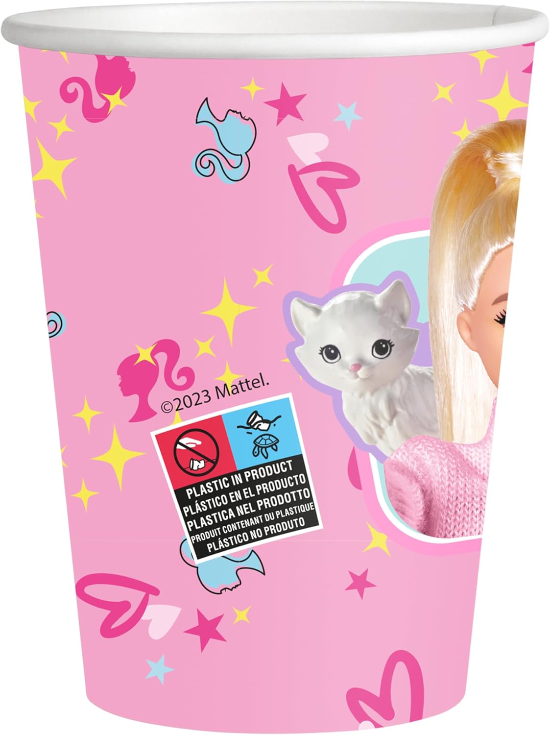 8 gobelets Barbie en carton, 250 ml – Image 2