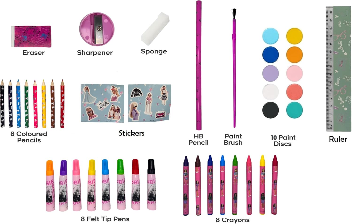 Coffret Barbie dessin et peinture avec 52 couleurs – Image 7
