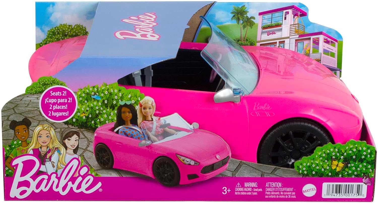 Barbie cabriolet rose 2 places aux roues qui tournent, HBT92 – Image 6