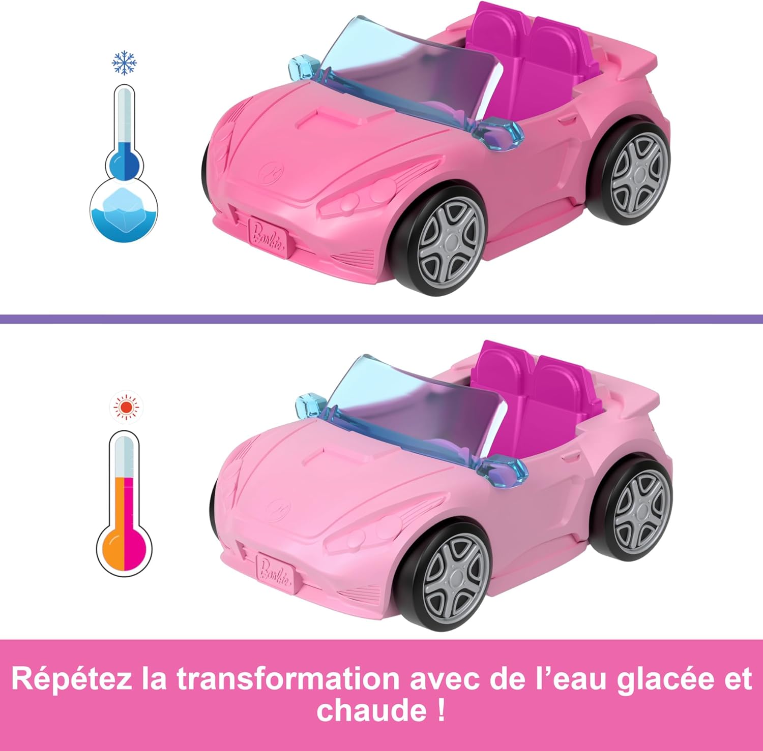 Mini BarbieLand Barbie : décapotable rose et poupée 3,8 cm – Image 4