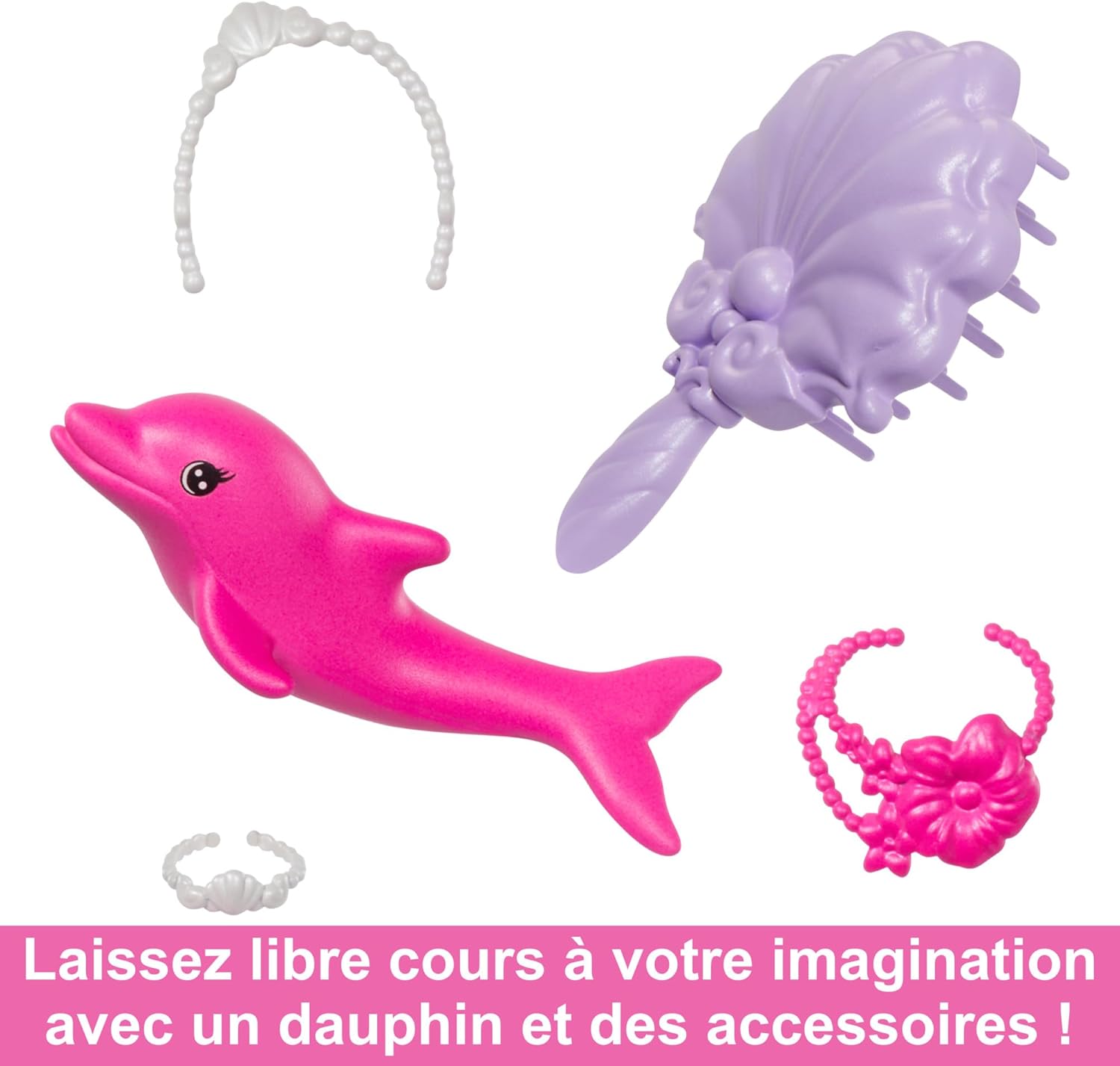 Barbie « Malibu » sirène aux cheveux roses avec dauphin et changement de couleur – Image 5