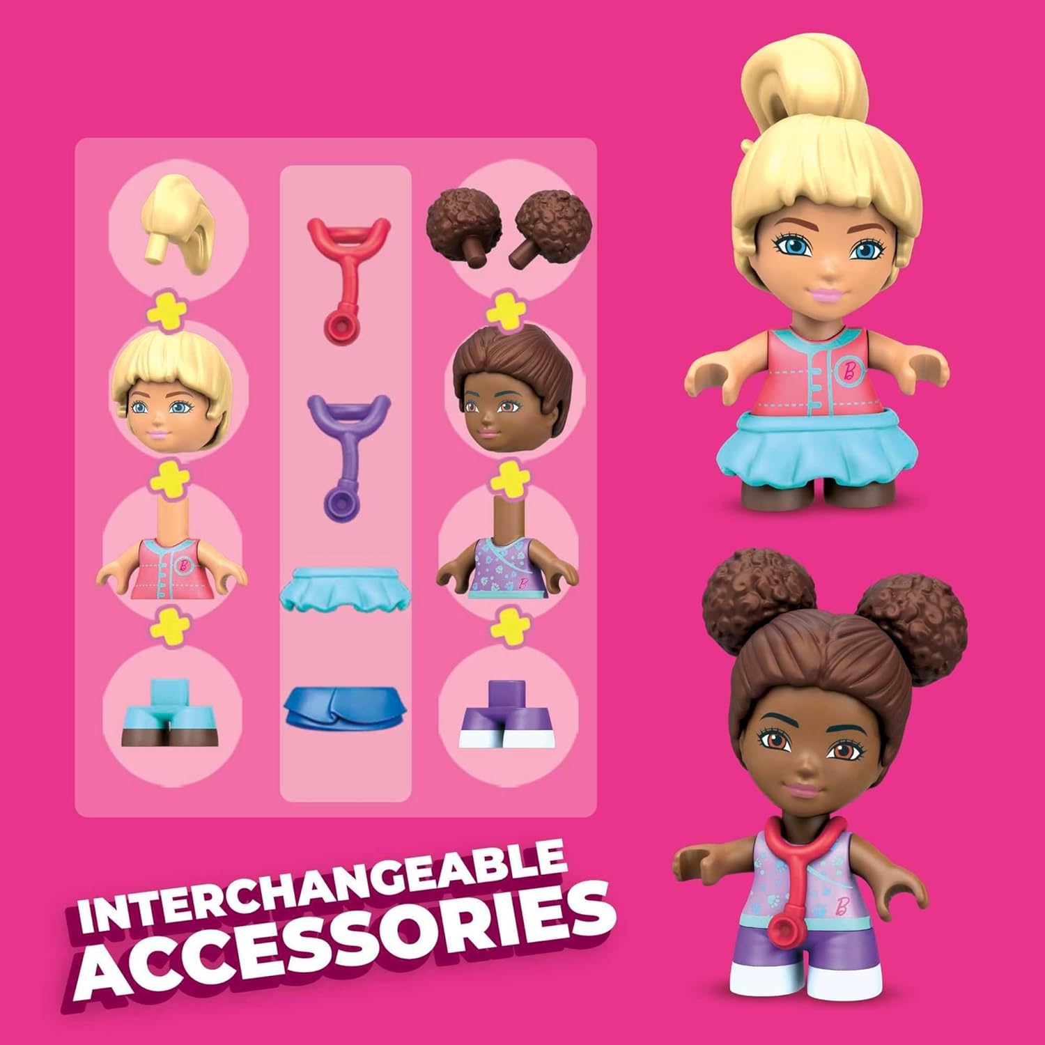 Barbie Salon de toilettage Mega Construx avec 3 mini-figurines et 97 pièces GYH09 – Image 4
