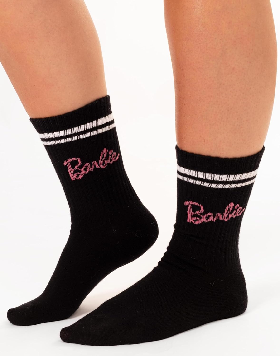 Lot de 3 chaussettes Barbie pour femme en rose, gris et noir – Image 4