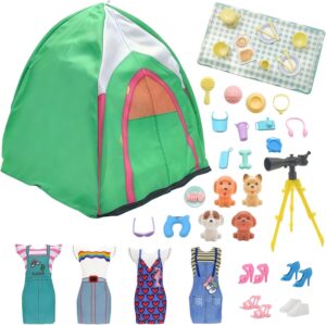 Set camping compatible Barbie 43 accessoires pour poupées de 29,9 cm