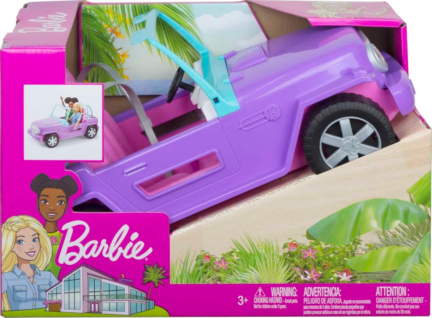 Buggy décapotable Barbie GMT46, tout-terrain violet, bleu et rose – Image 6