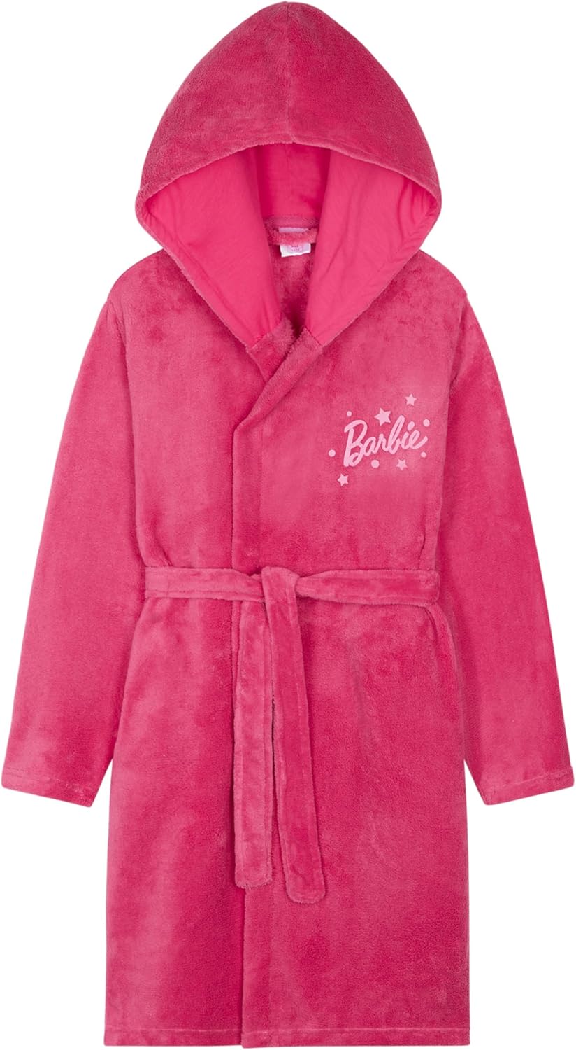 Peignoir Barbie fille à capuche avec ceinture
