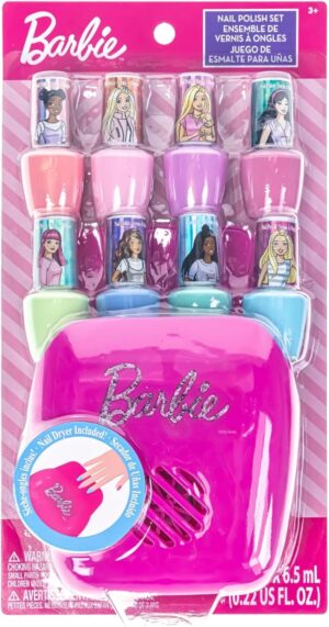 Barbie - Coffret vernis à ongles à base d'eau avec sèche-ongles pour enfants