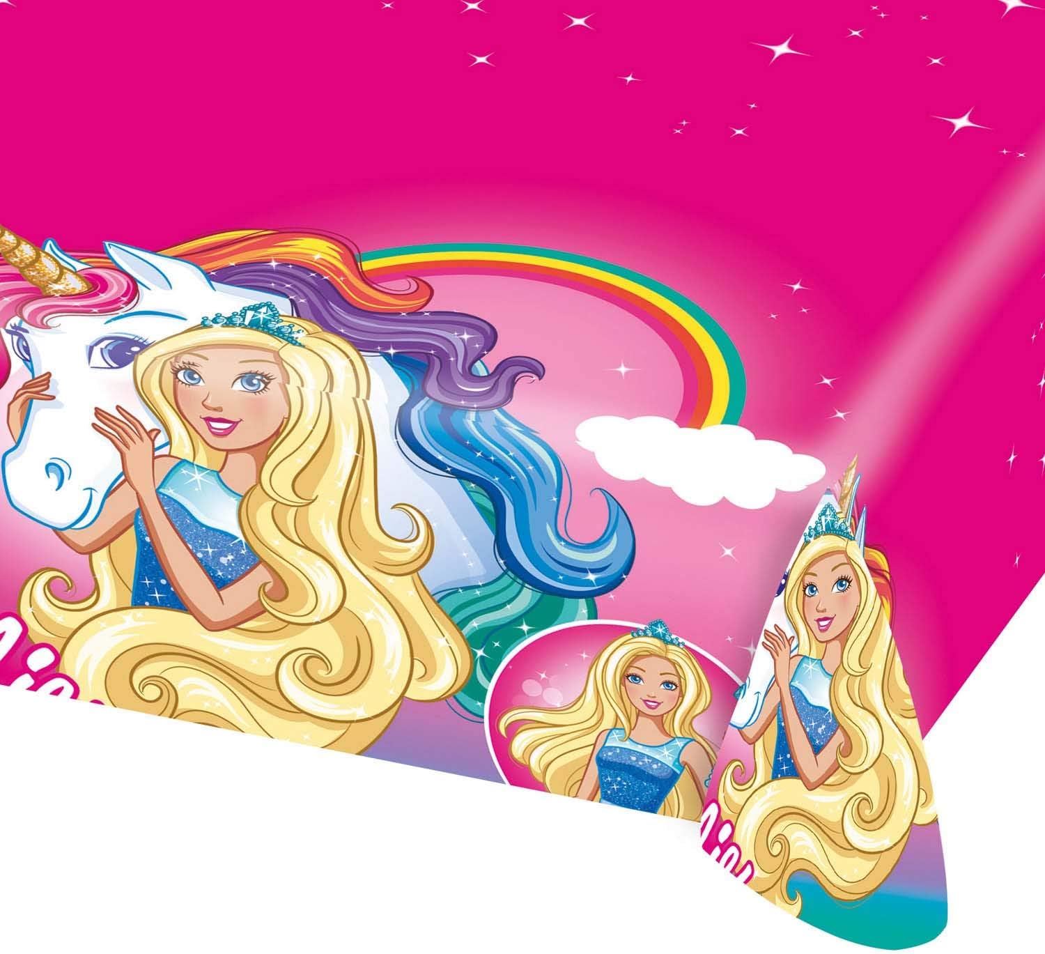 Nappe Barbie Dreamtopia rose en plastique 120 x 180 cm