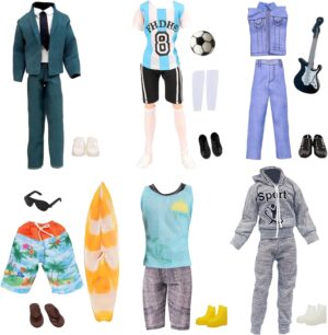 Ken 30,5 cm : lot de 16 vêtements et accessoires avec 6 paires de chaussures