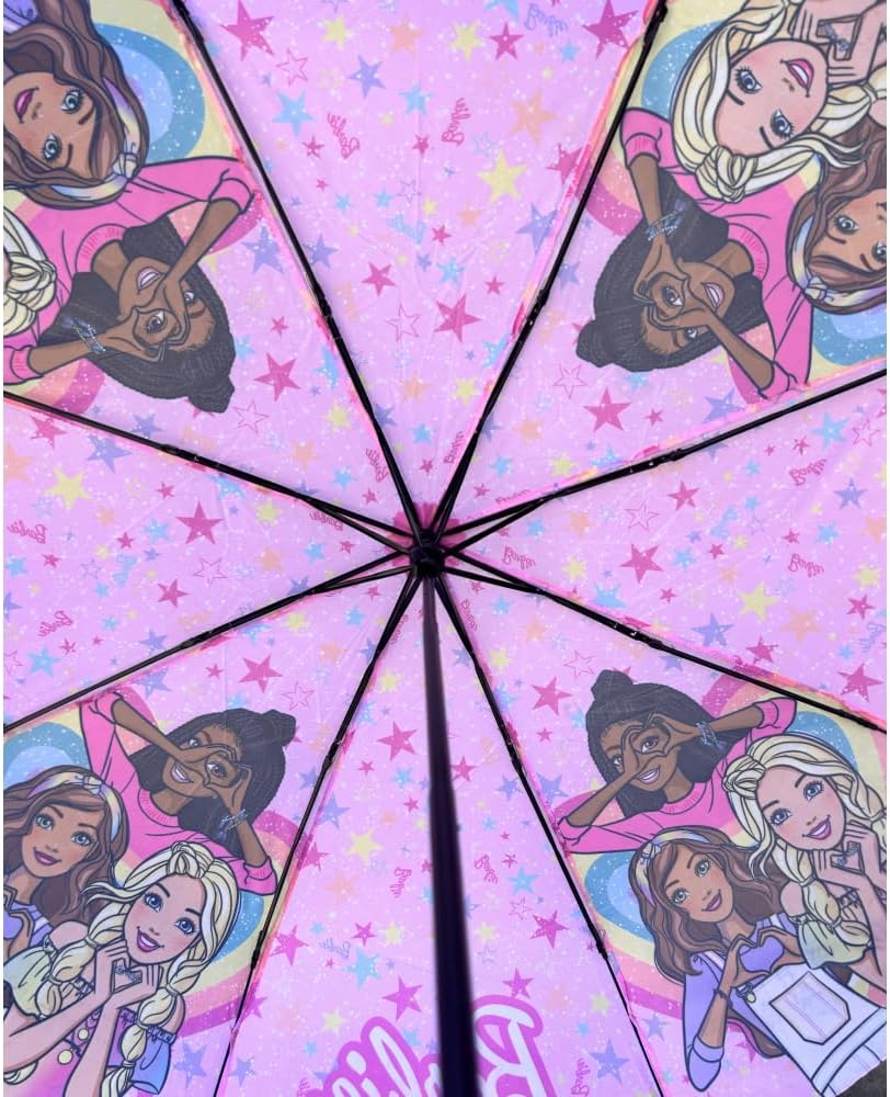 Parapluie pliable Barbie fuchsia à 8 rayons – Image 4