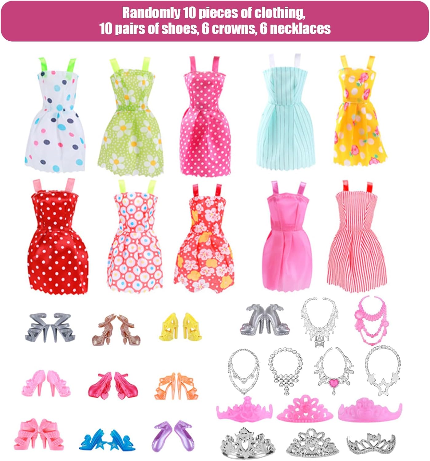 Barbie 32 pièces pour poupée 11 pouces avec 10 vêtements et accessoires – Image 7
