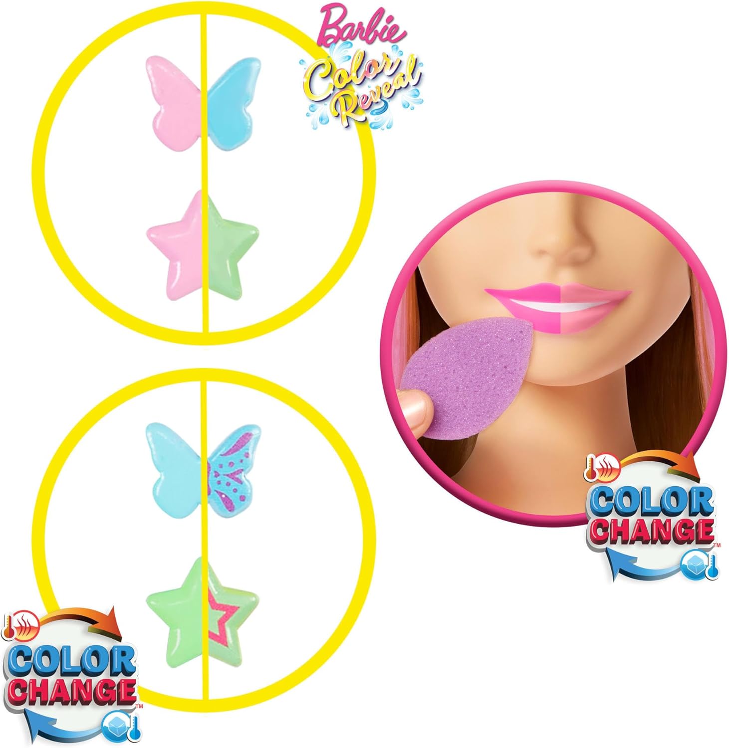 Barbie Tête à coiffer Color Reveal, cheveux blonds et 20 accessoires JFG81 – Image 5