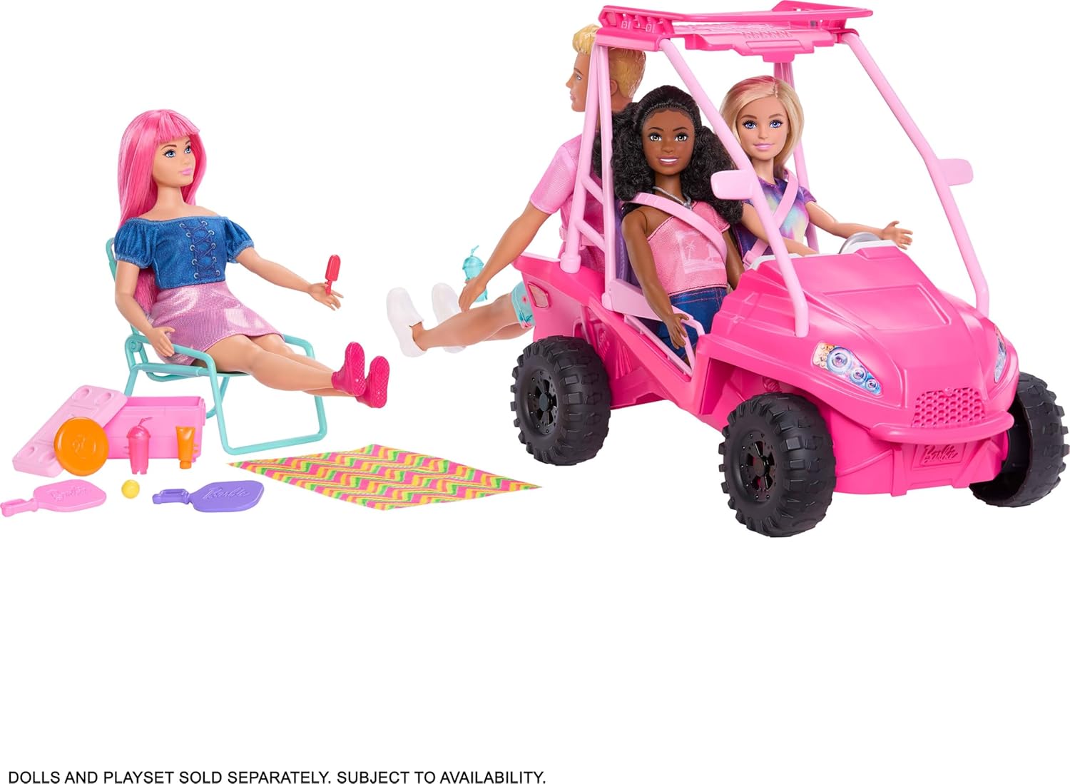 Buggy Barbie Détectives de plage avec plus de 10 accessoires JFV68 – Image 3