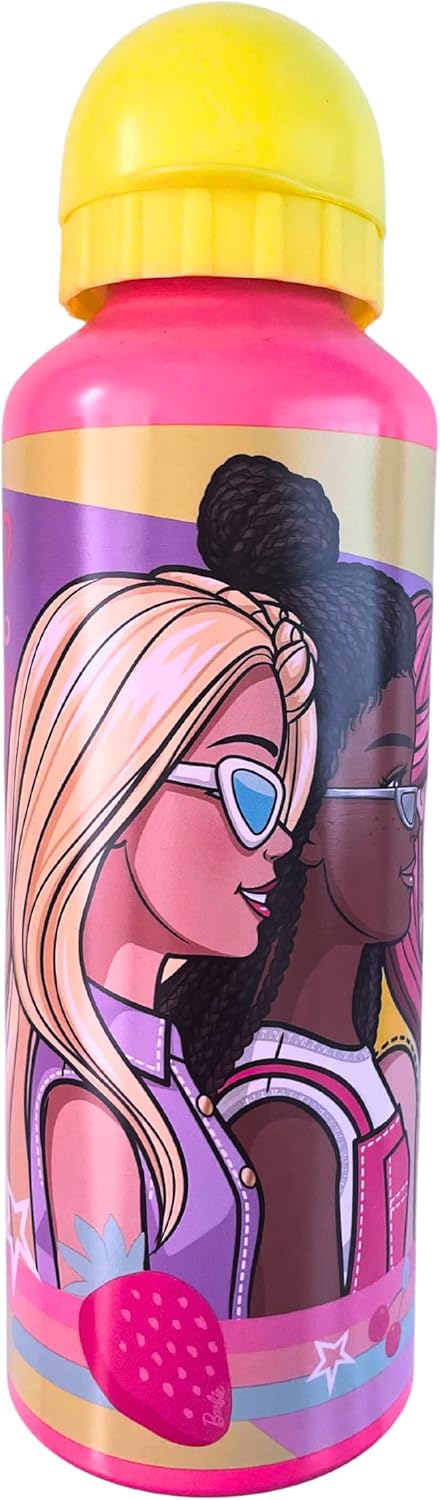 Gourde Barbie réutilisable en acier inoxydable 500 ml jaune – Image 2