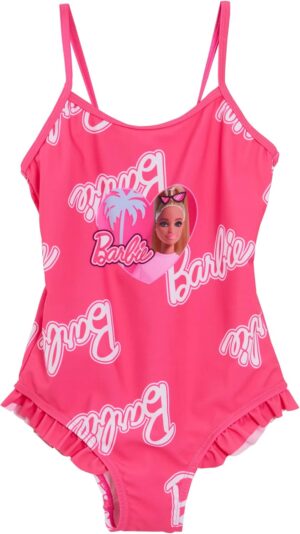 Maillot de bain une pièce Barbie rose pour filles