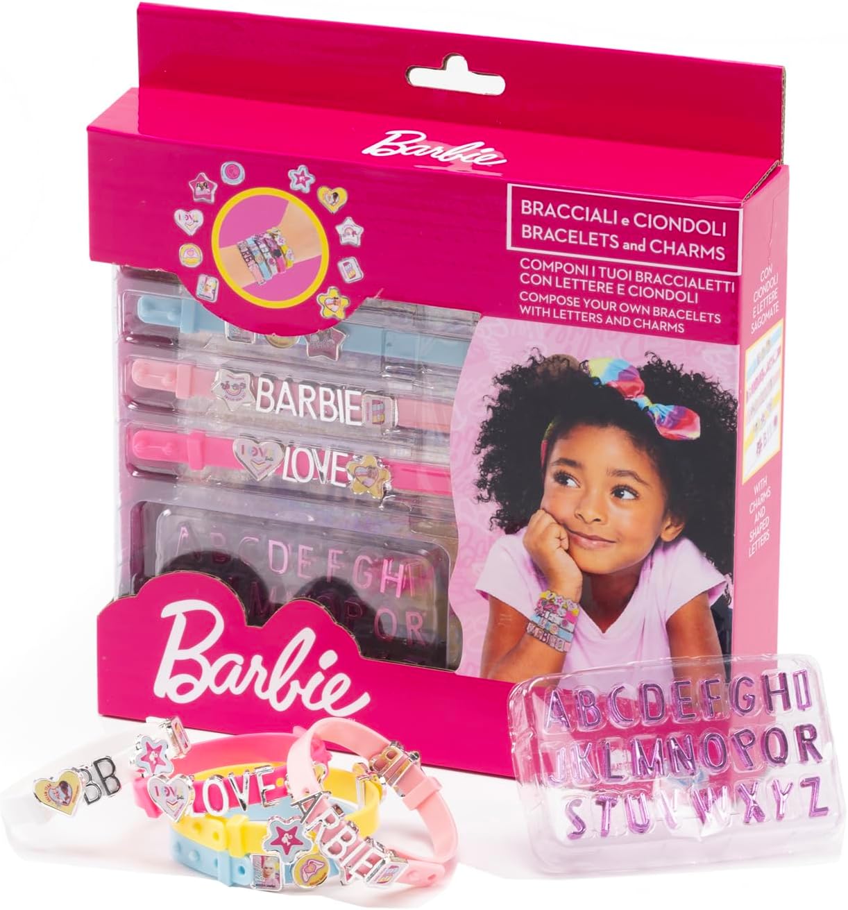 Barbie kit créatif de 5 bracelets avec pendentifs et lettres modulaires