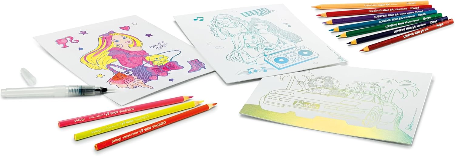 Aqua'Art Barbie girl, activité aquarelle avec 3 affiches dès 7 ans – Image 5