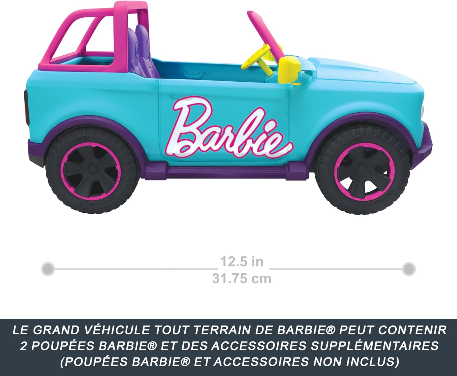 Barbie Hot Wheels véhicule tout terrain télécommandé pour 2 poupées HTP53 – Image 3