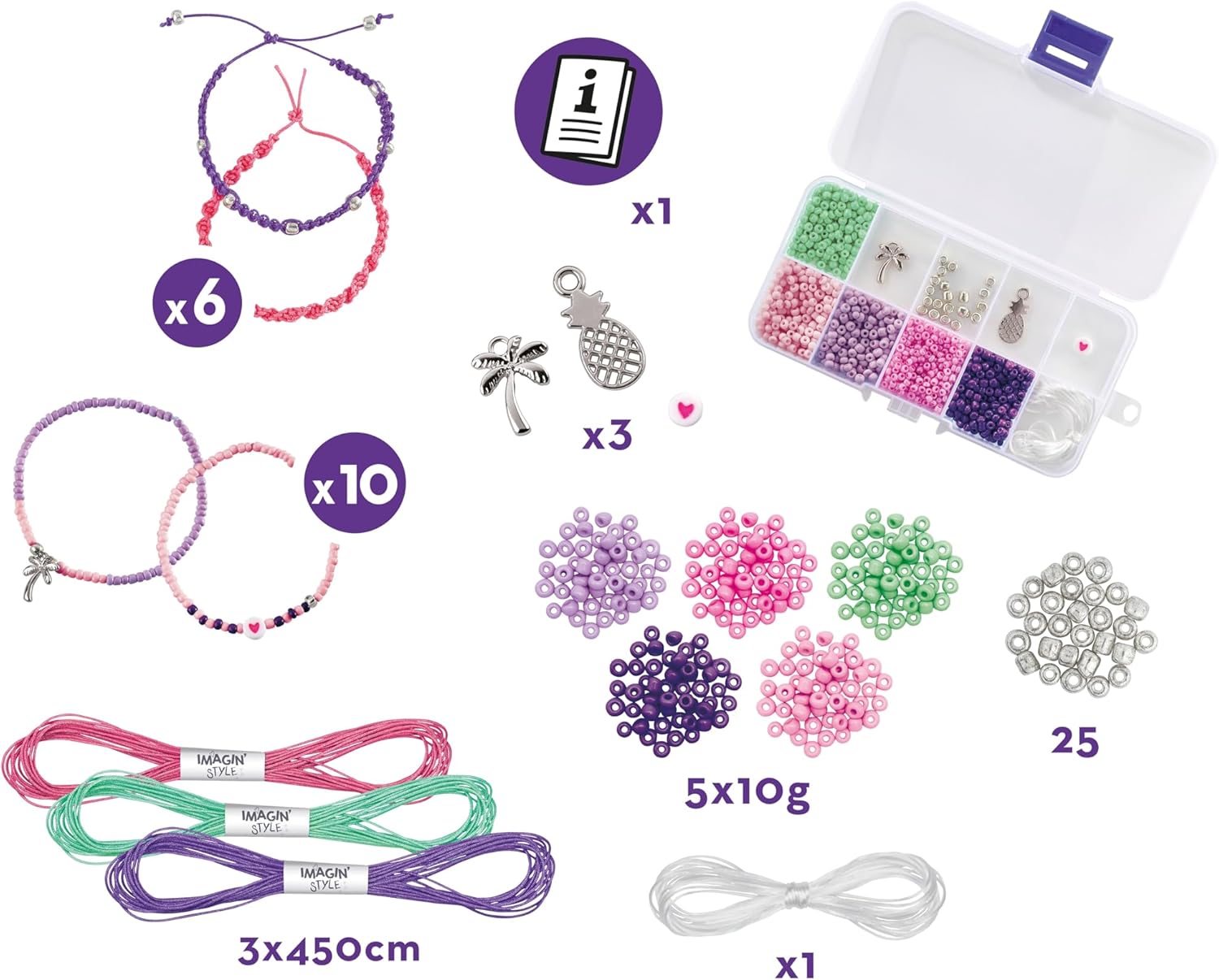 Bracelets Barbie Imagin'Style, activité de tissage guidé pour 16 créations dès 7 ans – Image 5
