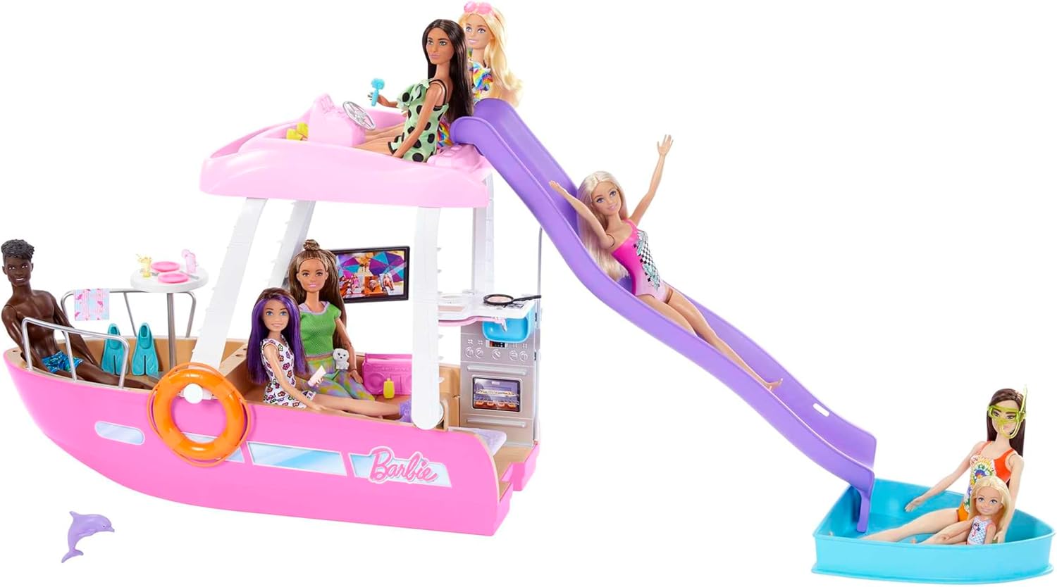 Barbie Bateau de rêve, coffret moderne avec 6 zones de jeu HJV37 – Image 3