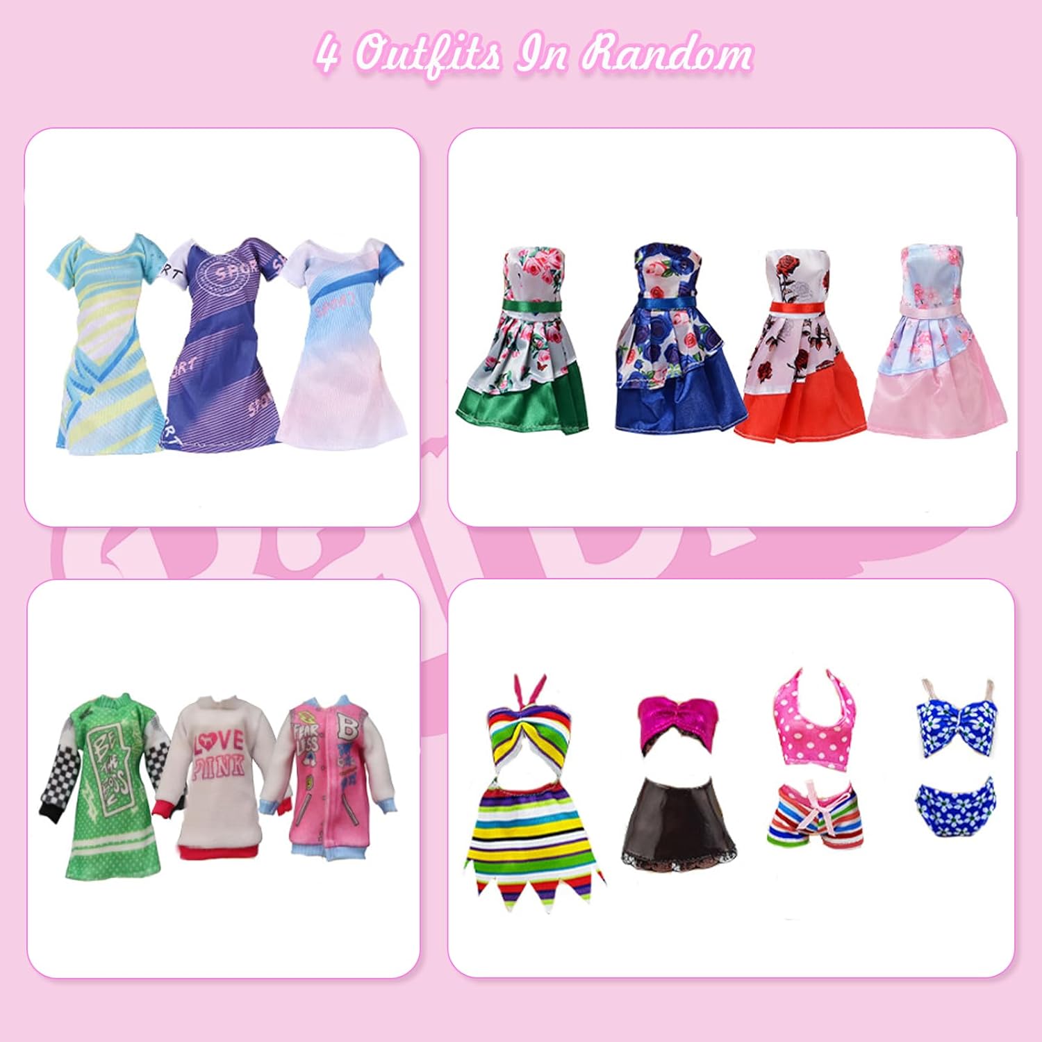 Lot compatible Barbie de 52 pièces avec 7 combinaisons et 26 chaussures pour poupées de 11,5 pouces – Image 5