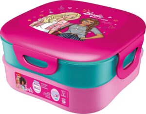 Boîte à déjeuner Barbie rose 1,4 L avec 2 compartiments modulables