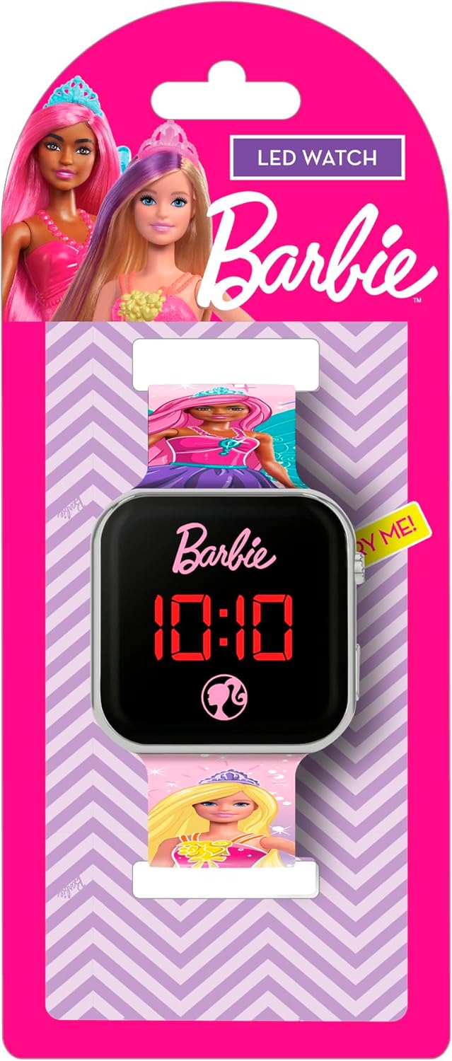 Montre LED Barbie à bracelet multicolore imprimé – Image 4
