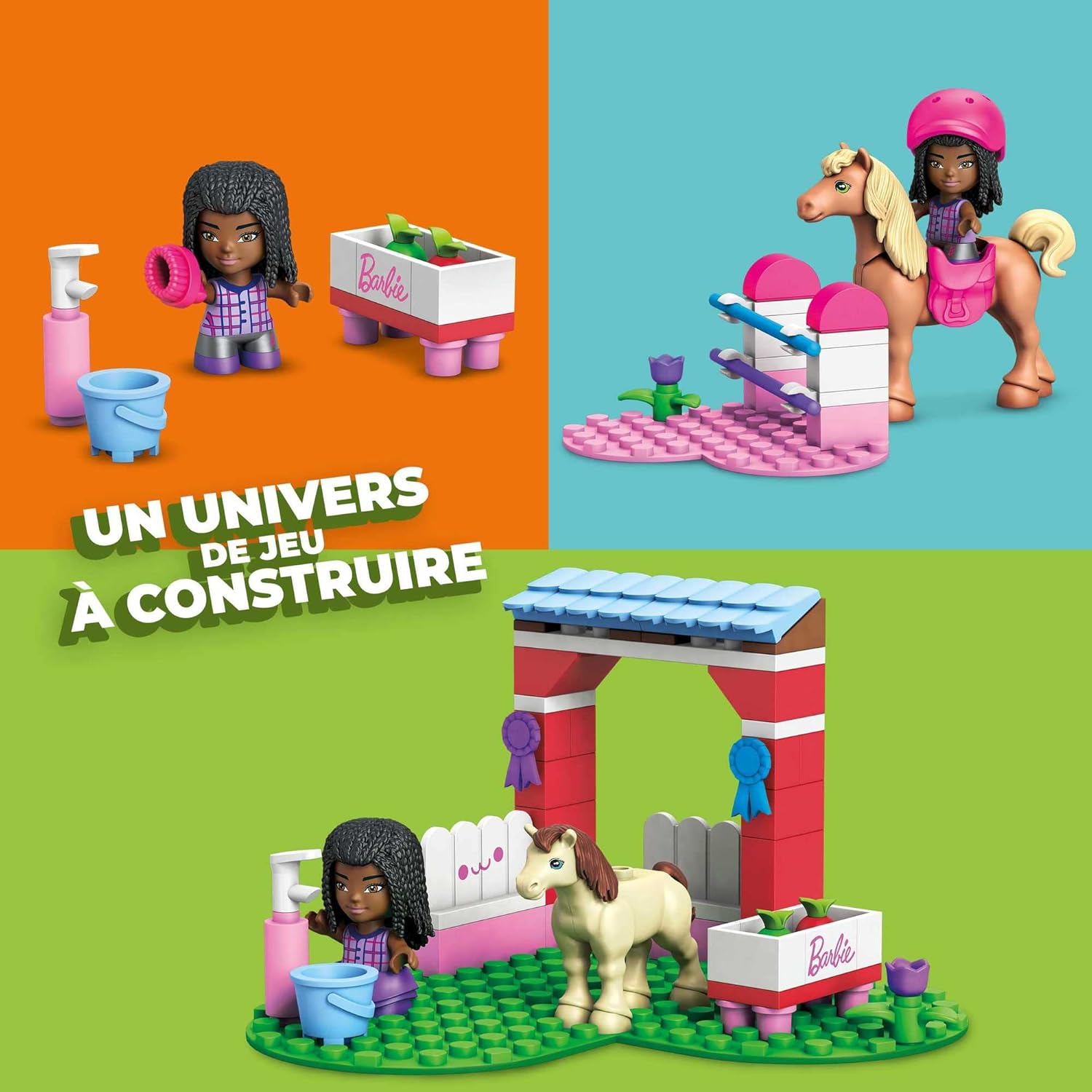 Barbie Coffret Saut à Cheval avec 1 figurine, 1 cheval et 1 poney – Image 4