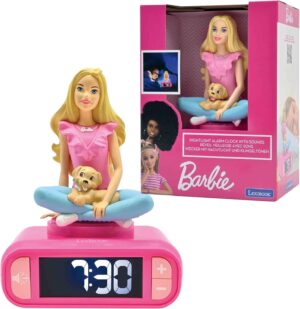 Réveil veilleuse Barbie Lexibook avec écran LCD rétro-éclairé et snooze