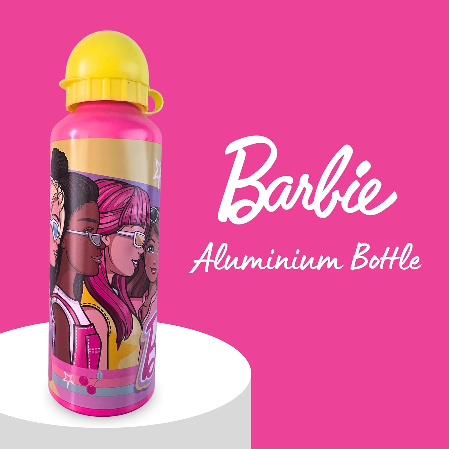 Gourde Barbie réutilisable en acier inoxydable 500 ml jaune – Image 3
