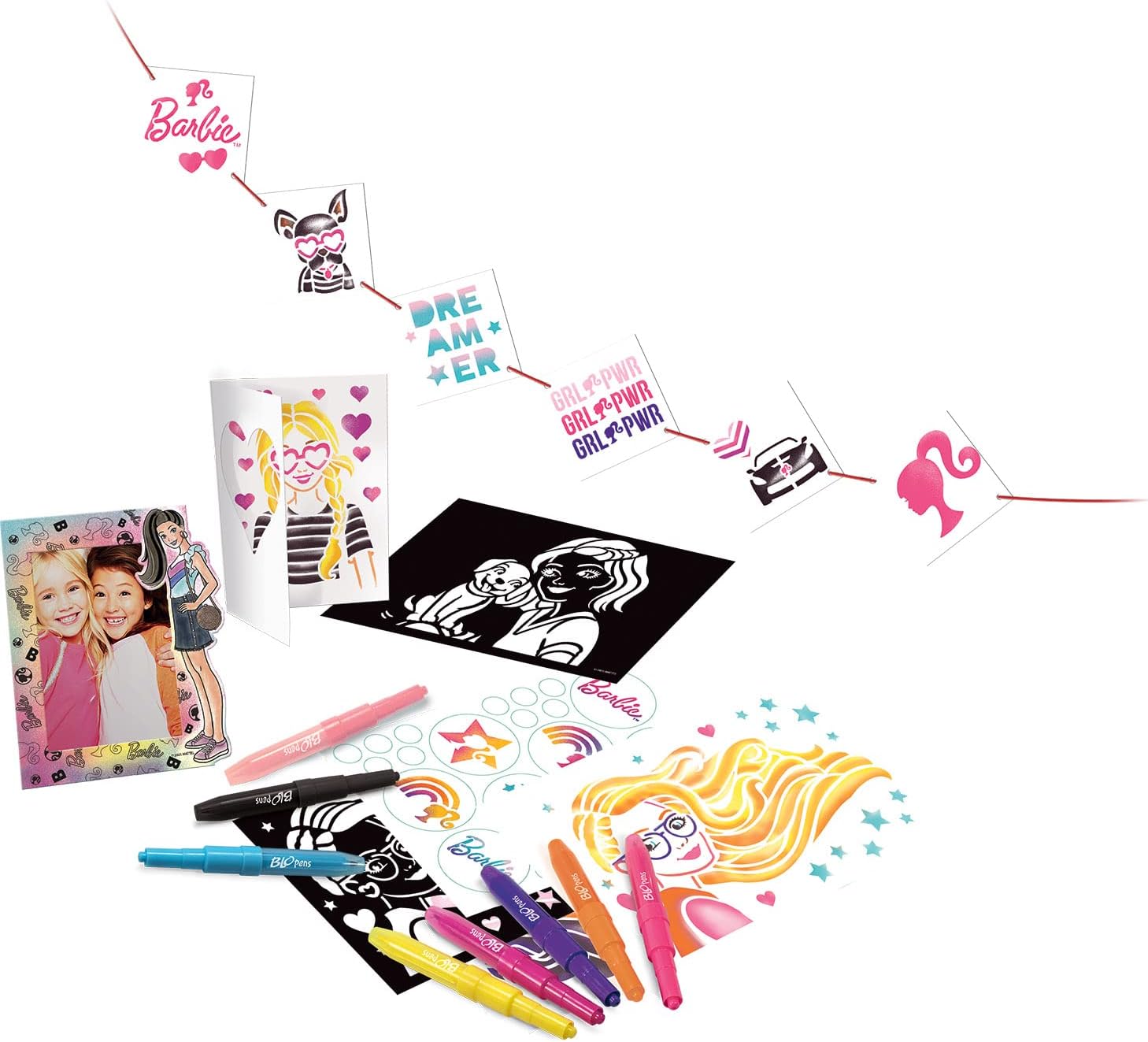 Centre d'activités Barbie® Blopens, 8 Blopens et 8 pochoirs – Image 2