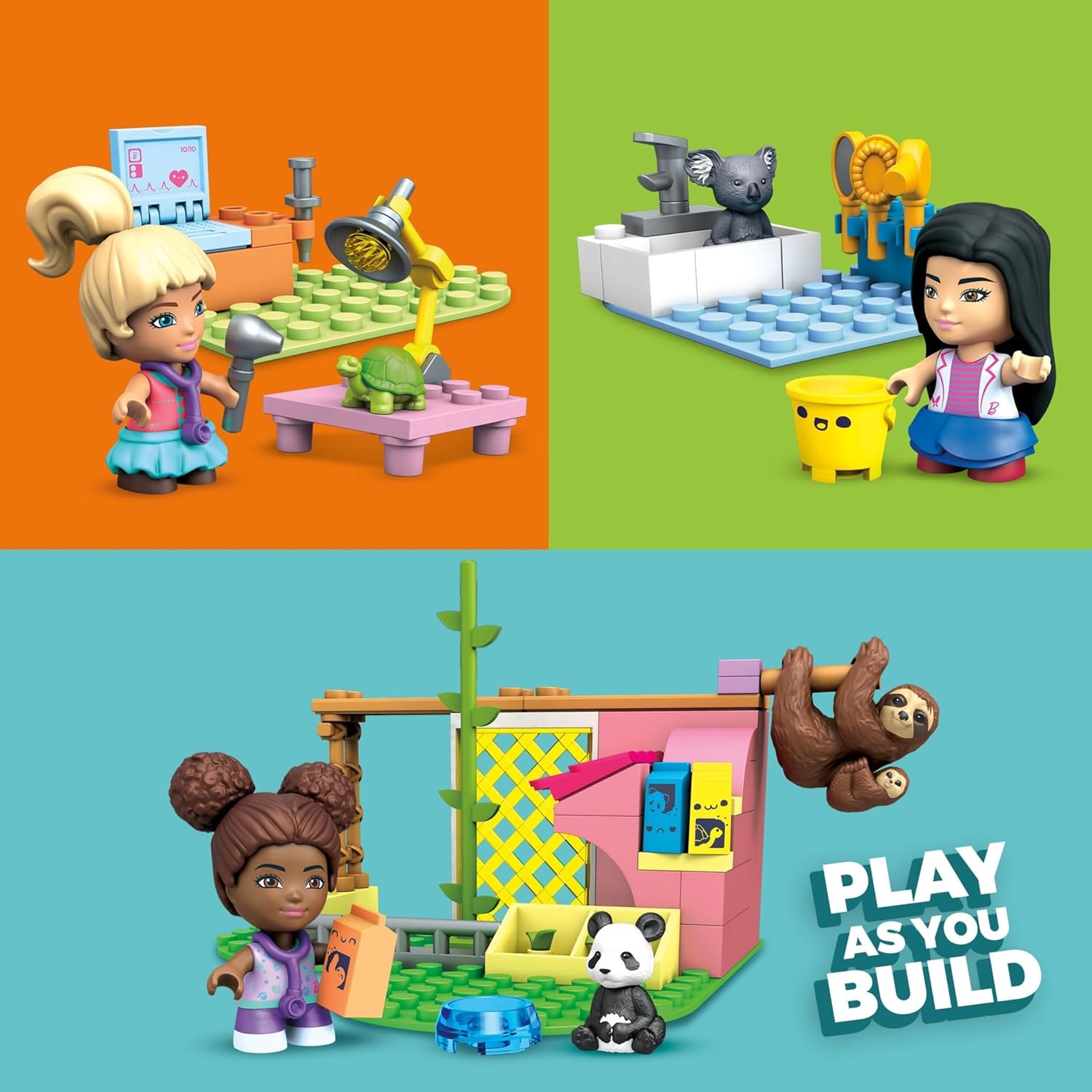 Barbie Salon de toilettage Mega Construx avec 3 mini-figurines et 97 pièces GYH09 – Image 3
