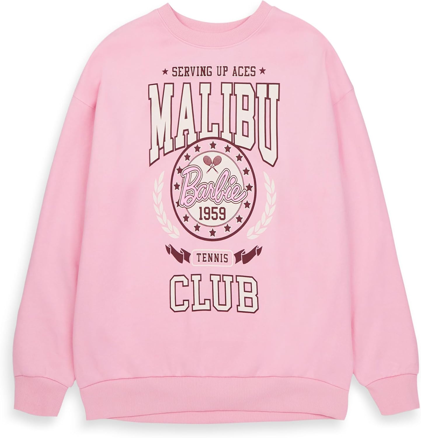 Sweat Barbie femme rose Malibu Tennis Club 1959 vintage