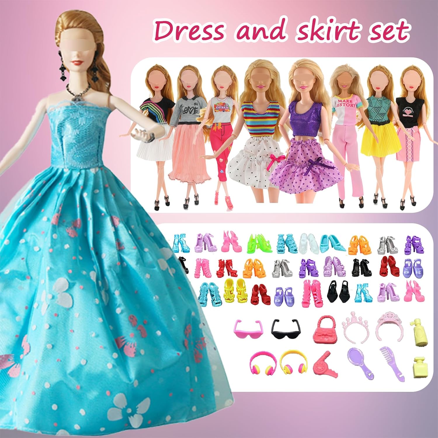 Tenues Barbie pour poupées de 28 cm avec 6 robes de mariée – Image 3