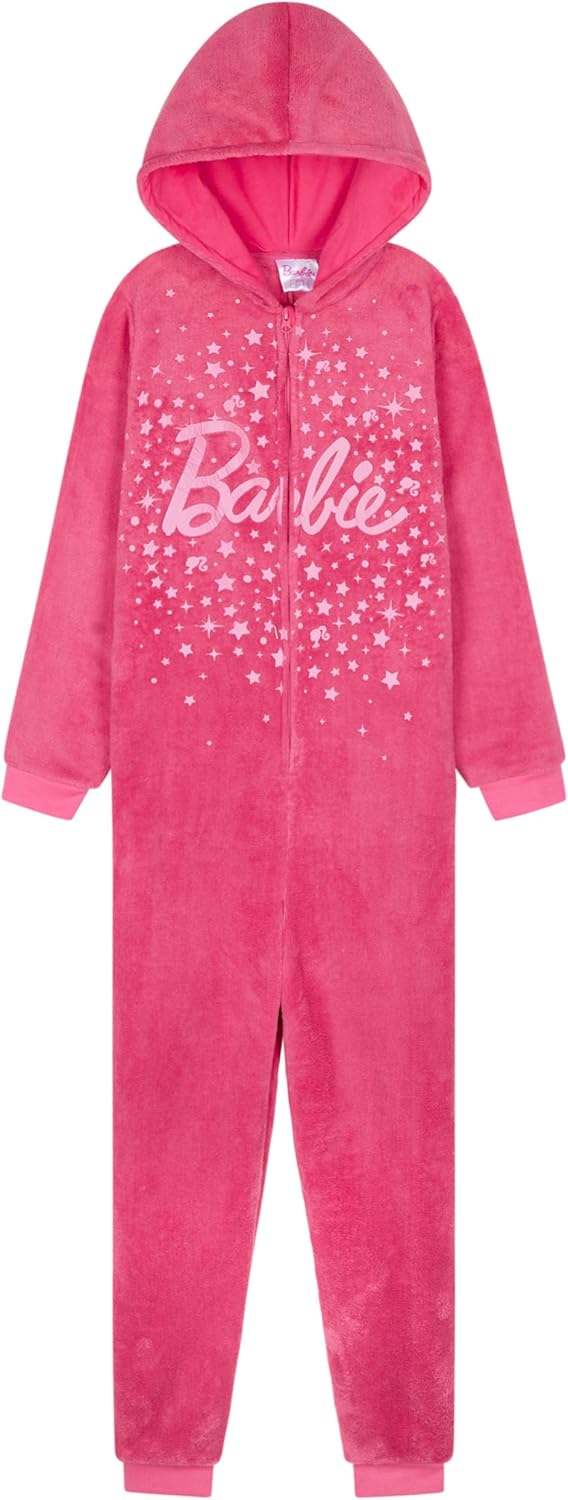 Combinaison pyjama Barbie fille en polaire avec capuche