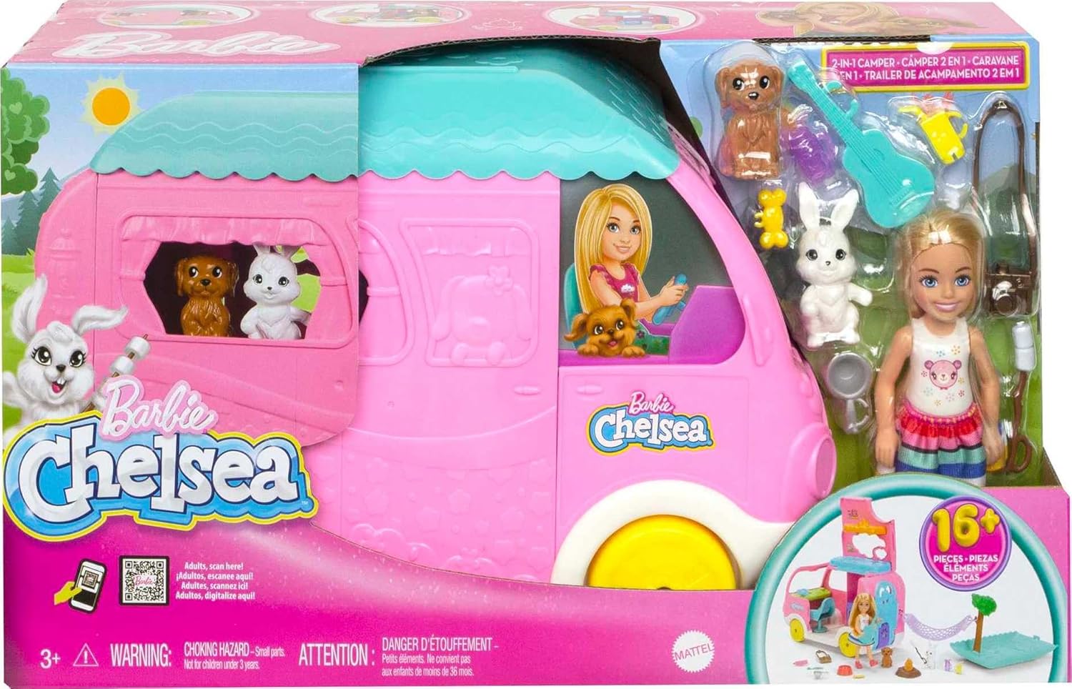 Camping-car Barbie Chelsea 2-en-1 avec 15 accessoires – Image 7