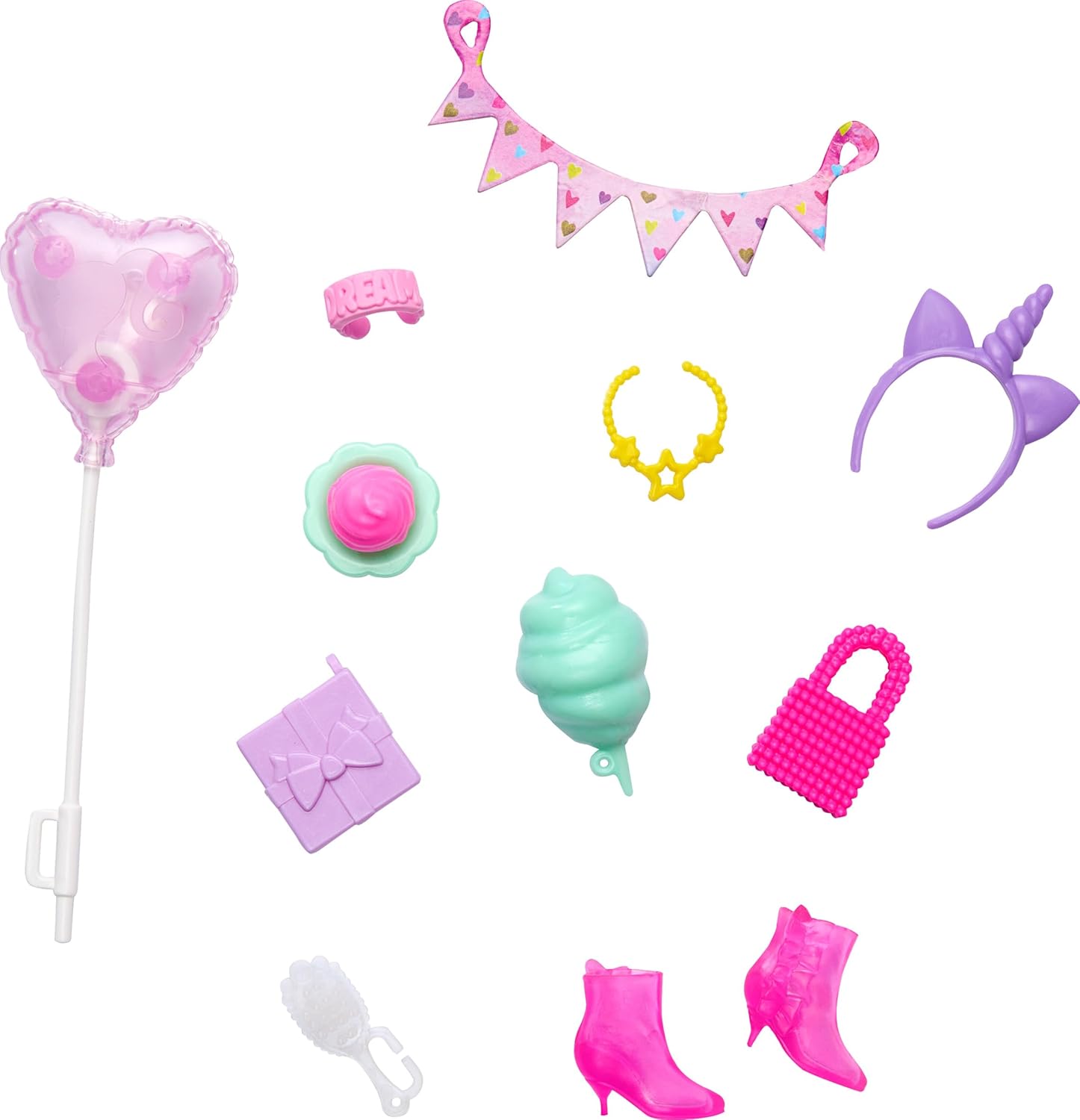 Barbie Fashion & Beauty, accessoires de fête d'anniversaire pour poupée dès 3 ans