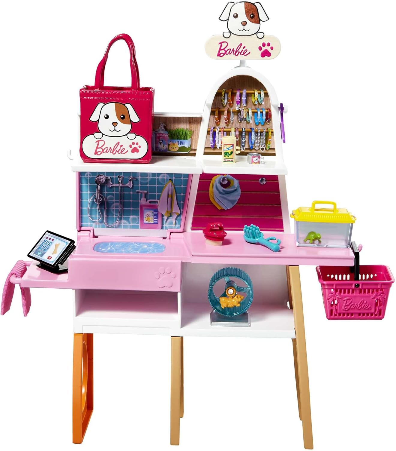 Barbie Coffret animalerie GRG90 avec 4 animaux et accessoires – Image 4