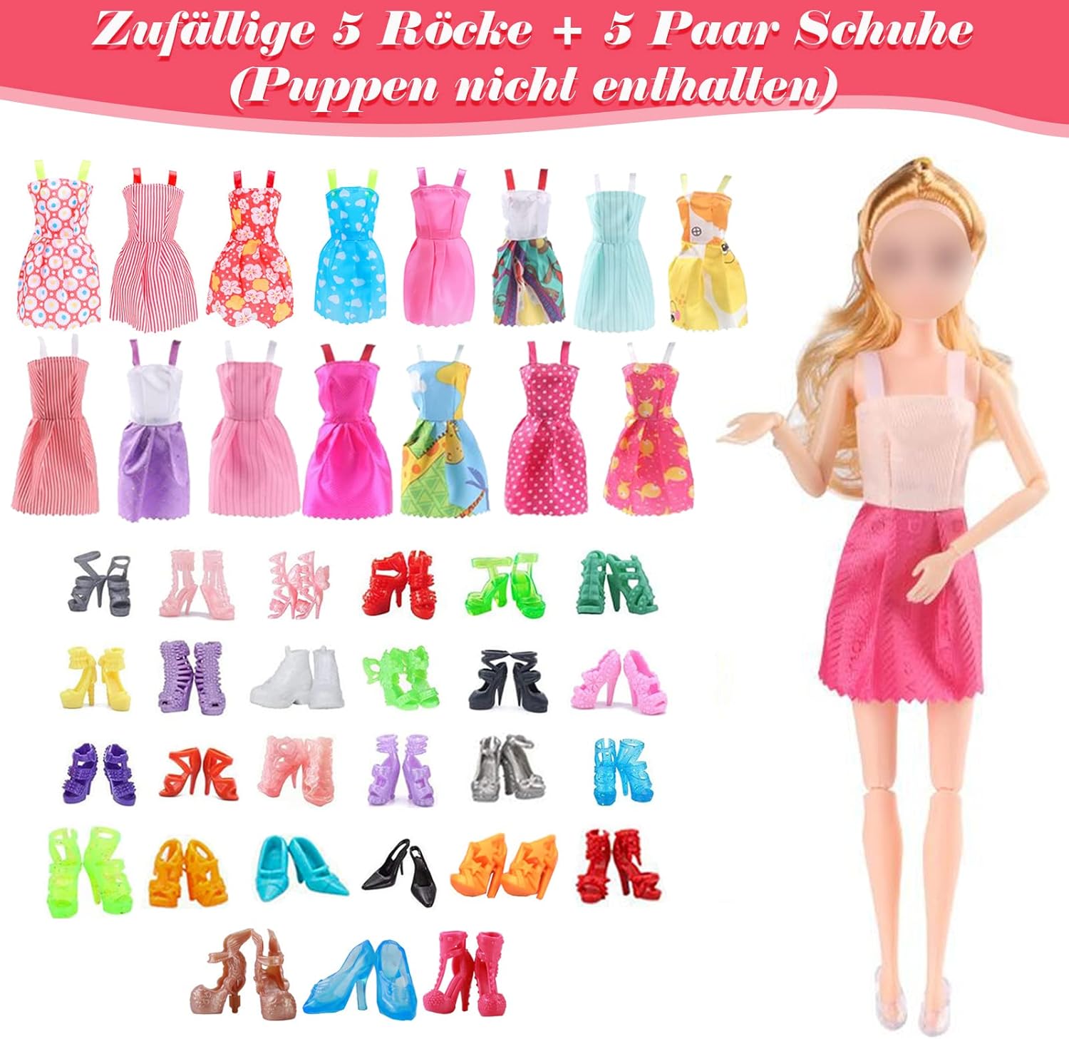 Ensemble Barbie 17 pièces avec robes à paillettes, maillots de bain et chaussures – Image 5