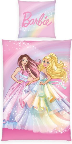 Parure de lit Barbie réversible en coton renforcé 135 x 200