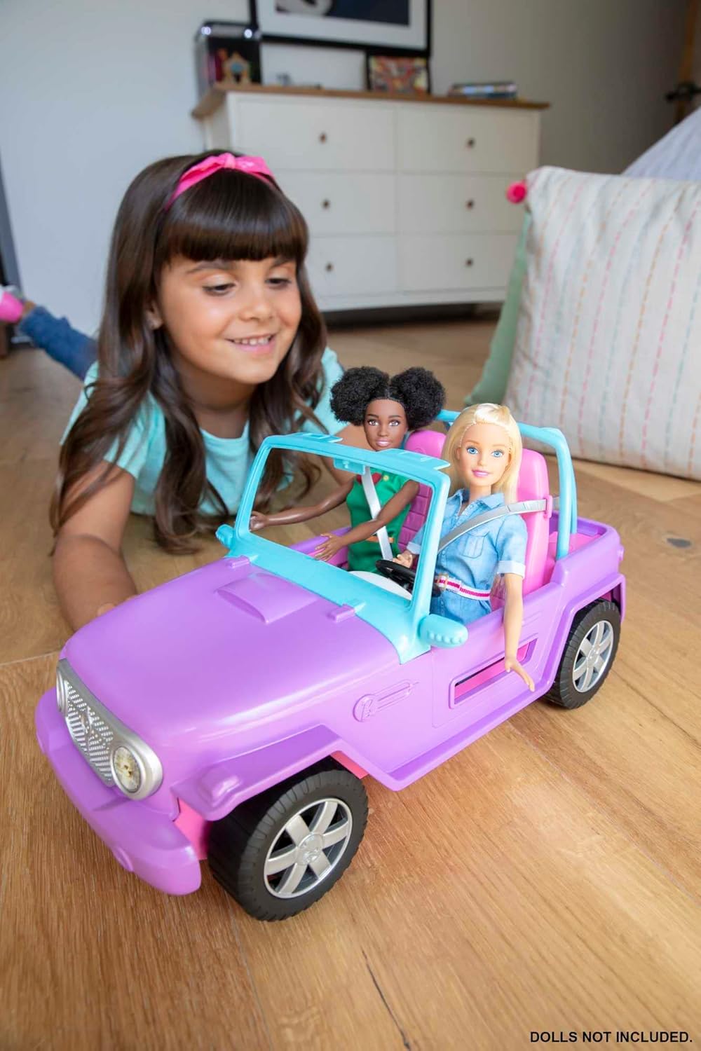 Buggy décapotable Barbie GMT46, tout-terrain violet, bleu et rose – Image 2