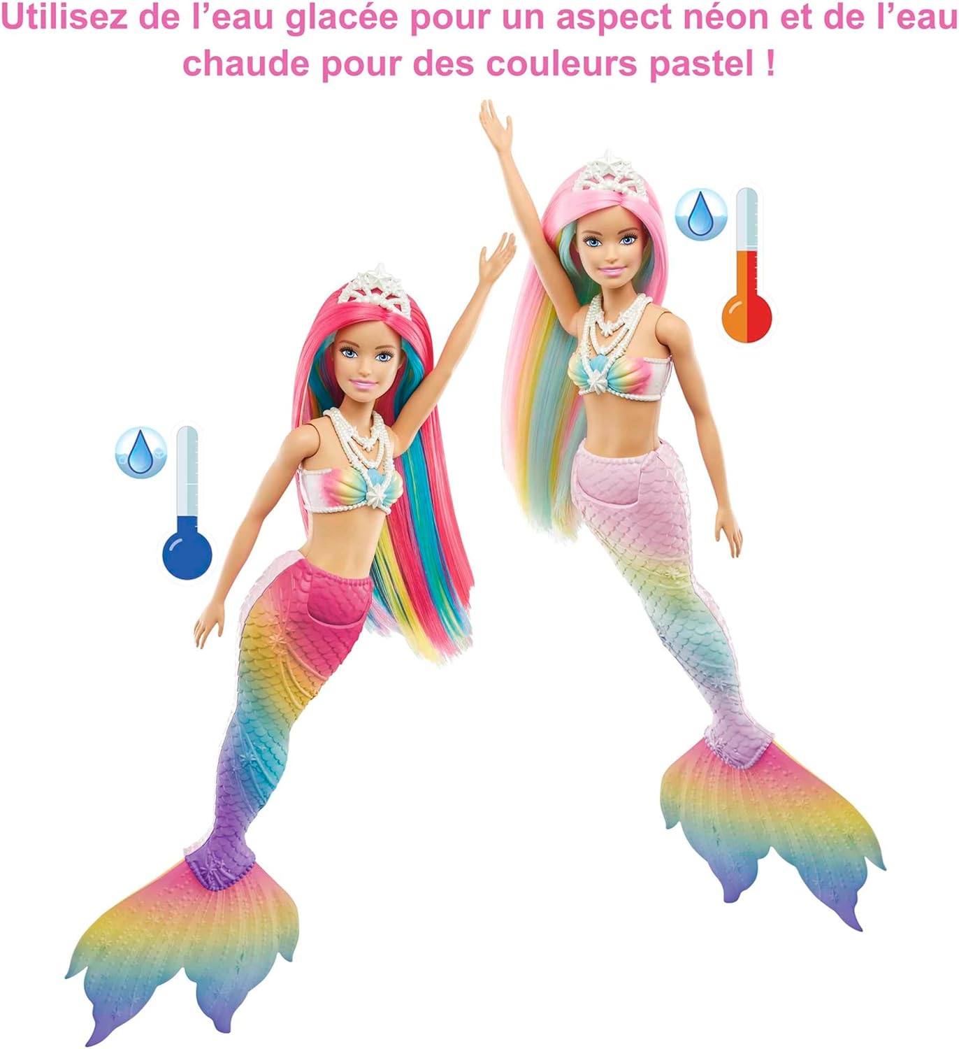 Barbie Dreamtopia Sirène Arc-en-Ciel Magique à changement de couleur GTF89 – Image 3