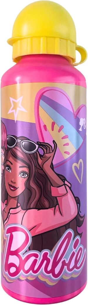 Gourde Barbie réutilisable en acier inoxydable 500 ml jaune
