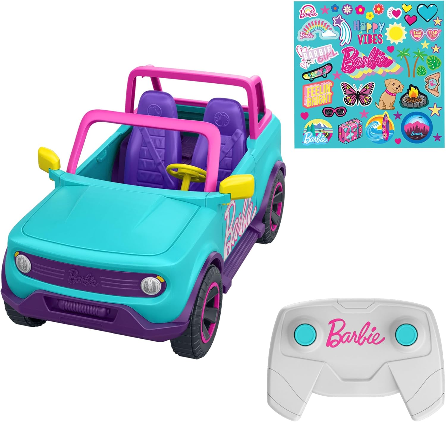 Barbie Hot Wheels véhicule tout terrain télécommandé pour 2 poupées HTP53