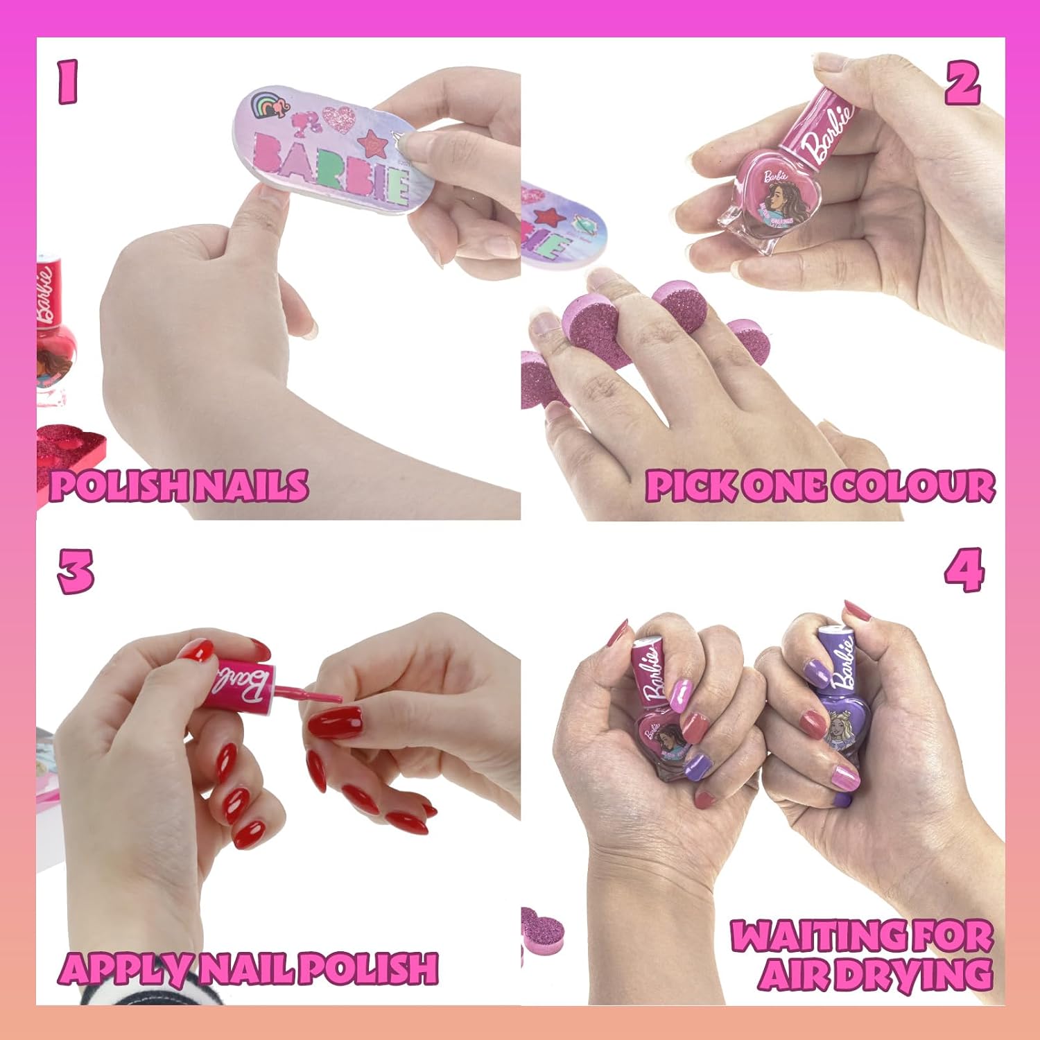 Kit de maquillage Barbie pour enfants avec mallette en acrylique, par Townley Girl – Image 4