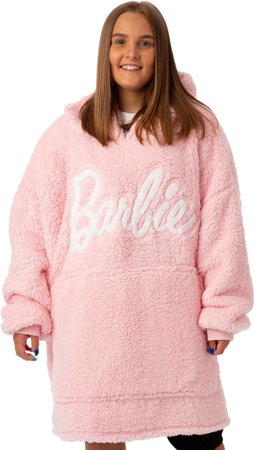 Sweat à capuche couverture Sherpa rose Barbie femme, taille unique