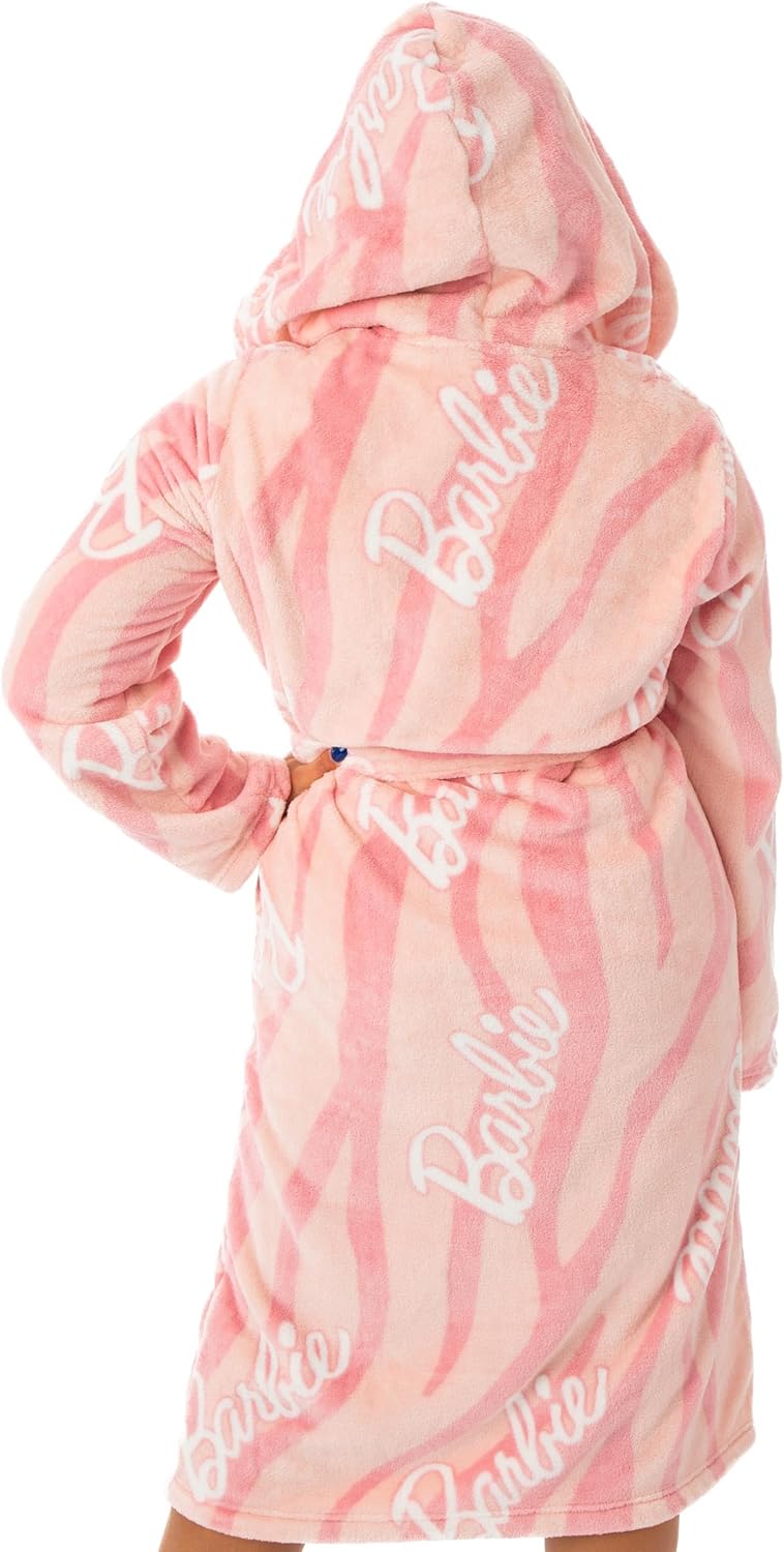Peignoir Barbie rose à capuche pour femme – Image 3