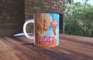 Tasse Barbie personnalisée avec miroir et logo